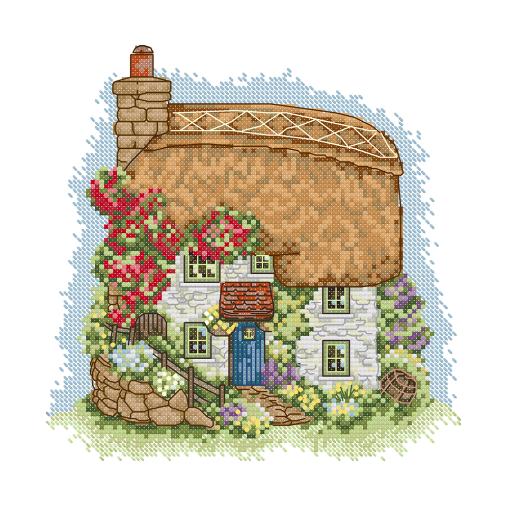 

House - 14CT Stamped Cross Stitch - 22*22CM, 501 Original
