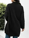 Fashion Loose Solid Color Long Sleeves Lapel Cardigan Woolen Outerwear