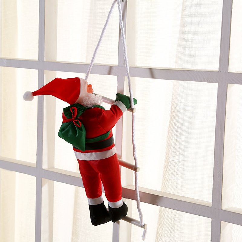 Christmas pendant ornaments climbing ladder santa claus window decoration