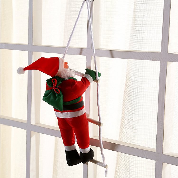 Christmas pendant ornaments climbing ladder santa claus window decoration-luchamp:luchamp