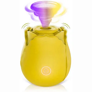 Yellow Silicone Rose Toy for Vibrant Pleasure and Sensory Experience-Clitoral Suction Device