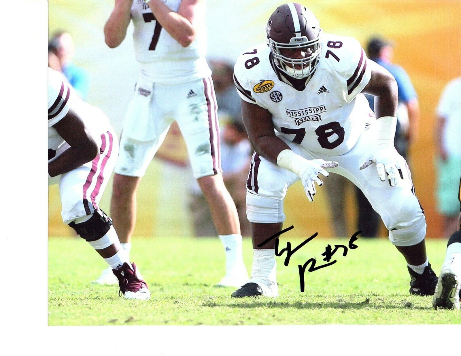 Tyre Phillips Mississippi State Bulldog signed autographed 8x10 football Photo Poster painting