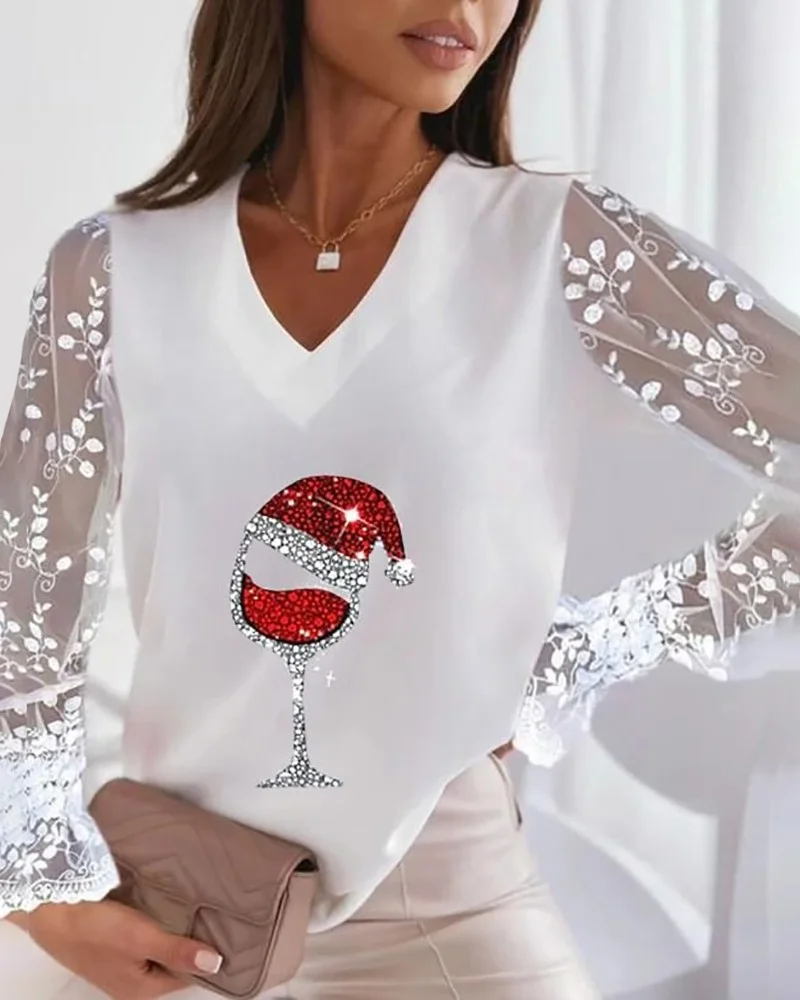 Lace long sleeve top
