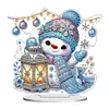 (US Local)Snowman Print DIY Desktop Diamond Art Kits for Home Office Desktop Decor
