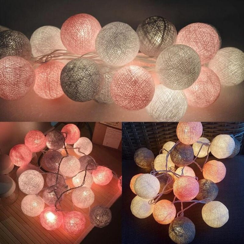 3M LED Cotton Ball Garland Lights String Christmas Xmas Outdoor Holiday