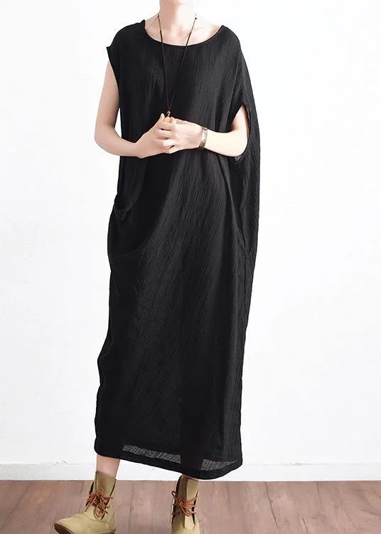 2021 Summer New Cotton Hemp Art Loose Asymmetric Dress