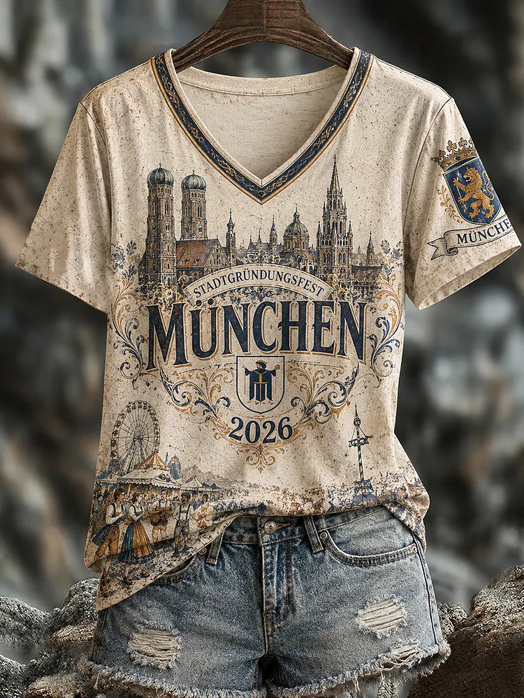 Damen-T-Shirt mit Stadtgr&uuml;ndungsfest-Print