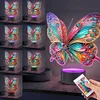 (US Local)DIY 5D Diamond Painting Acrylic Butterfly  Night Light Lamp Home Decoration Ornament Gift Kit