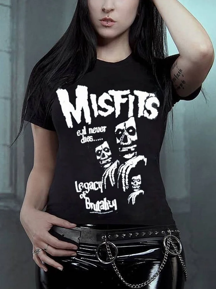 Bestdealfriday Misfits Punk Short Sleeve Shirt Top