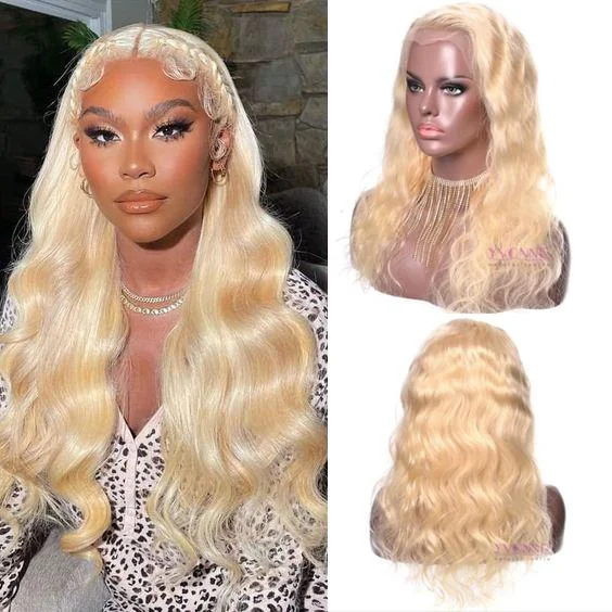 FREE SHIPPING YVONNE Body Wave 613 Blonde Lace Front Human Hair Wigs With Baby Hair 