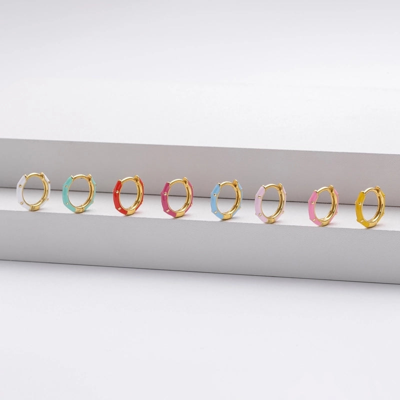 1 Pair 925 Sterling Silver Round Earrings