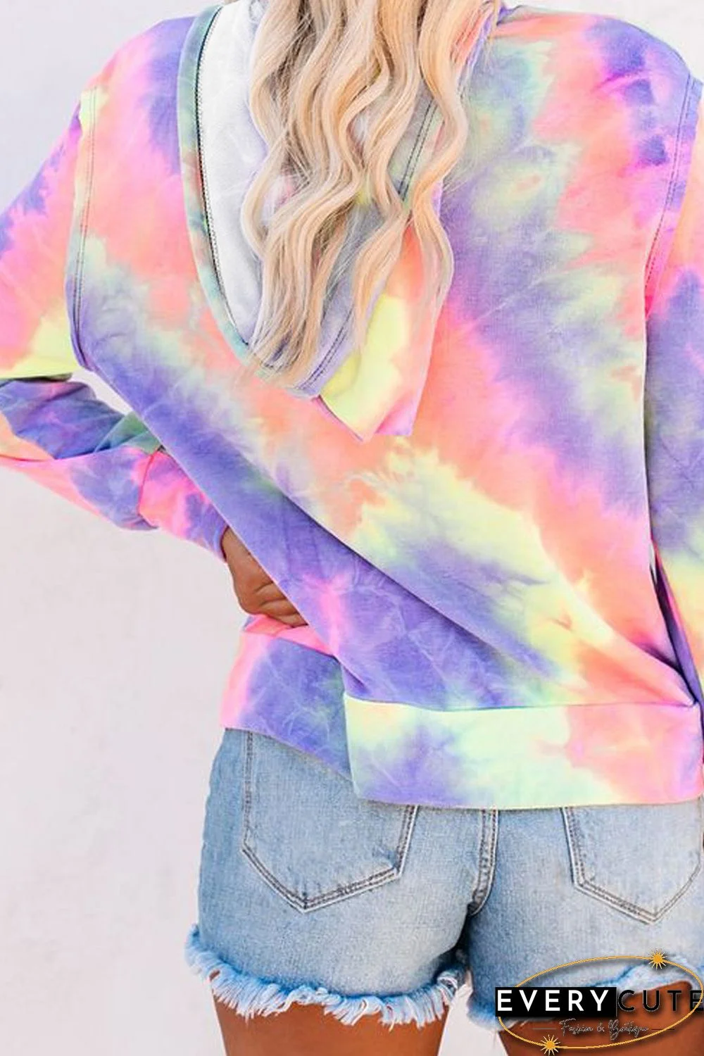 Multicolor Tie-dye Pocket Zip Up Hoodie