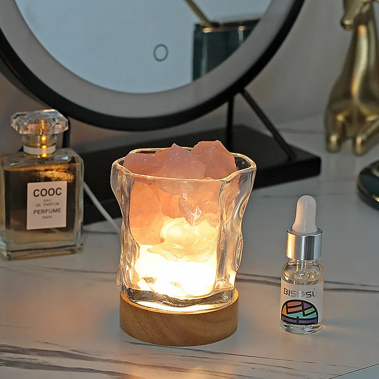 Olivenorma Irregular Glass Stone Essential Oil Crystal Aromatherapy Lamp