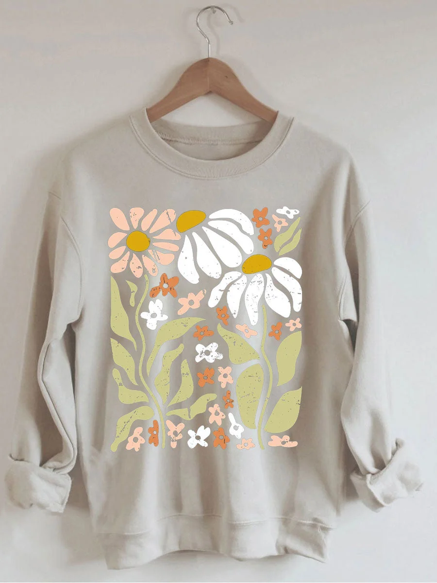 Boho Wildflowers Floral Nature Sweatshirt