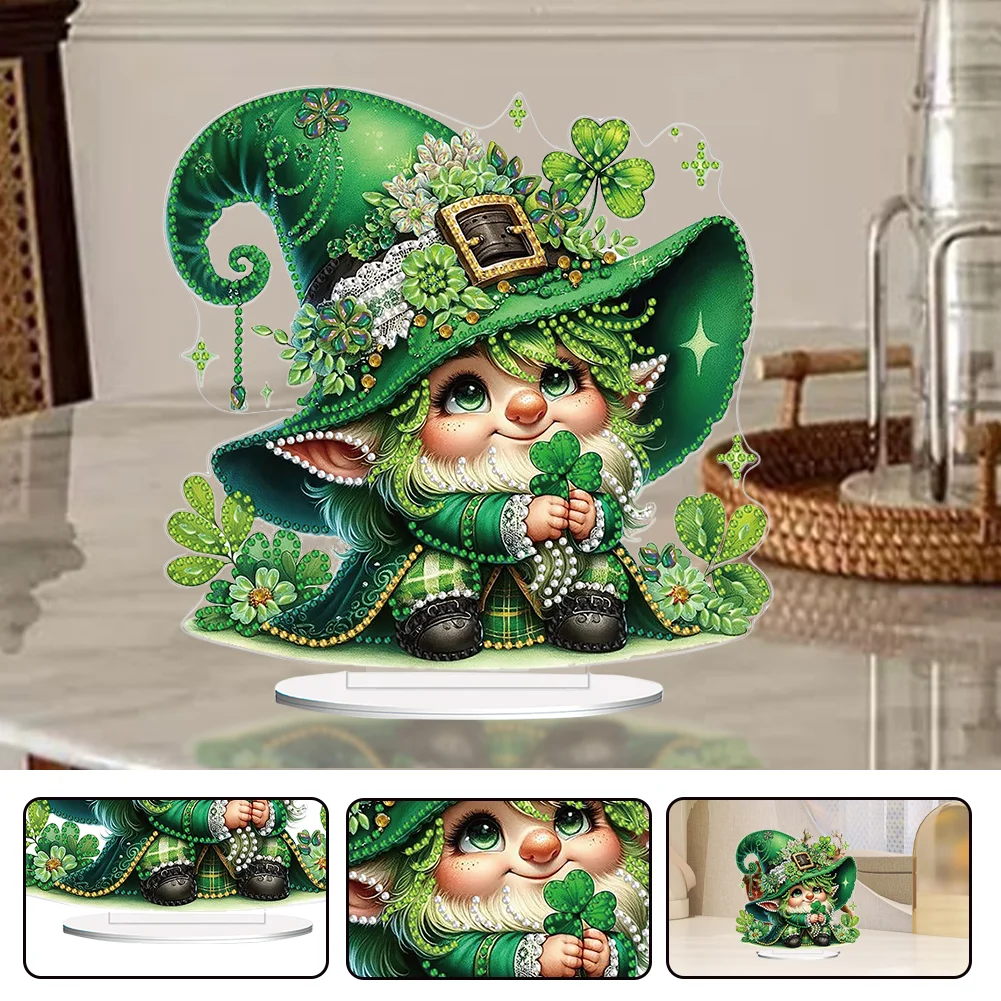 DIY St. Patricks Day Goblin Diamond Painting Tabletop Ornaments Bedroom Table Decor