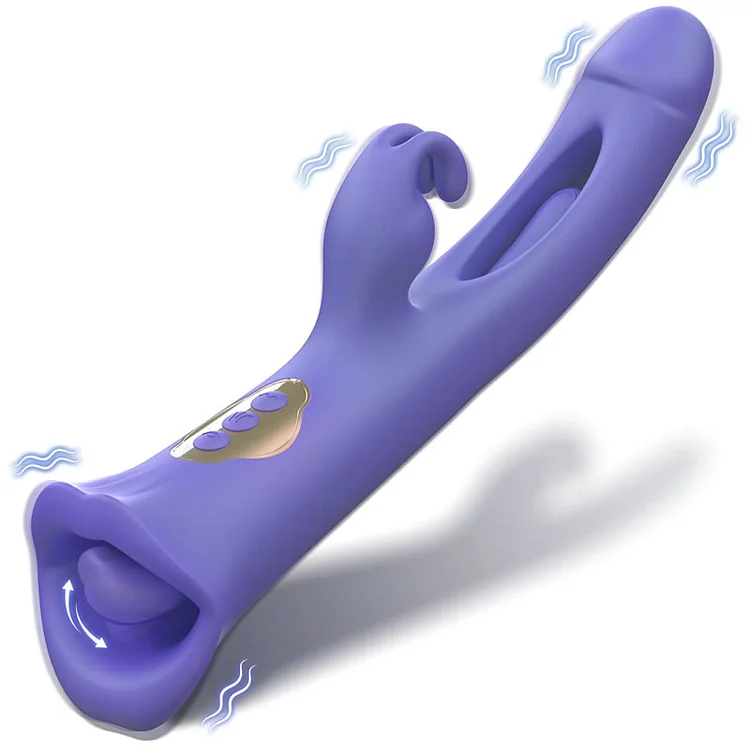 Jasmina - 4 IN 1 Licking Vibrating Flapping Clit Nipple Anal Stimulation Rabbit Stimulator