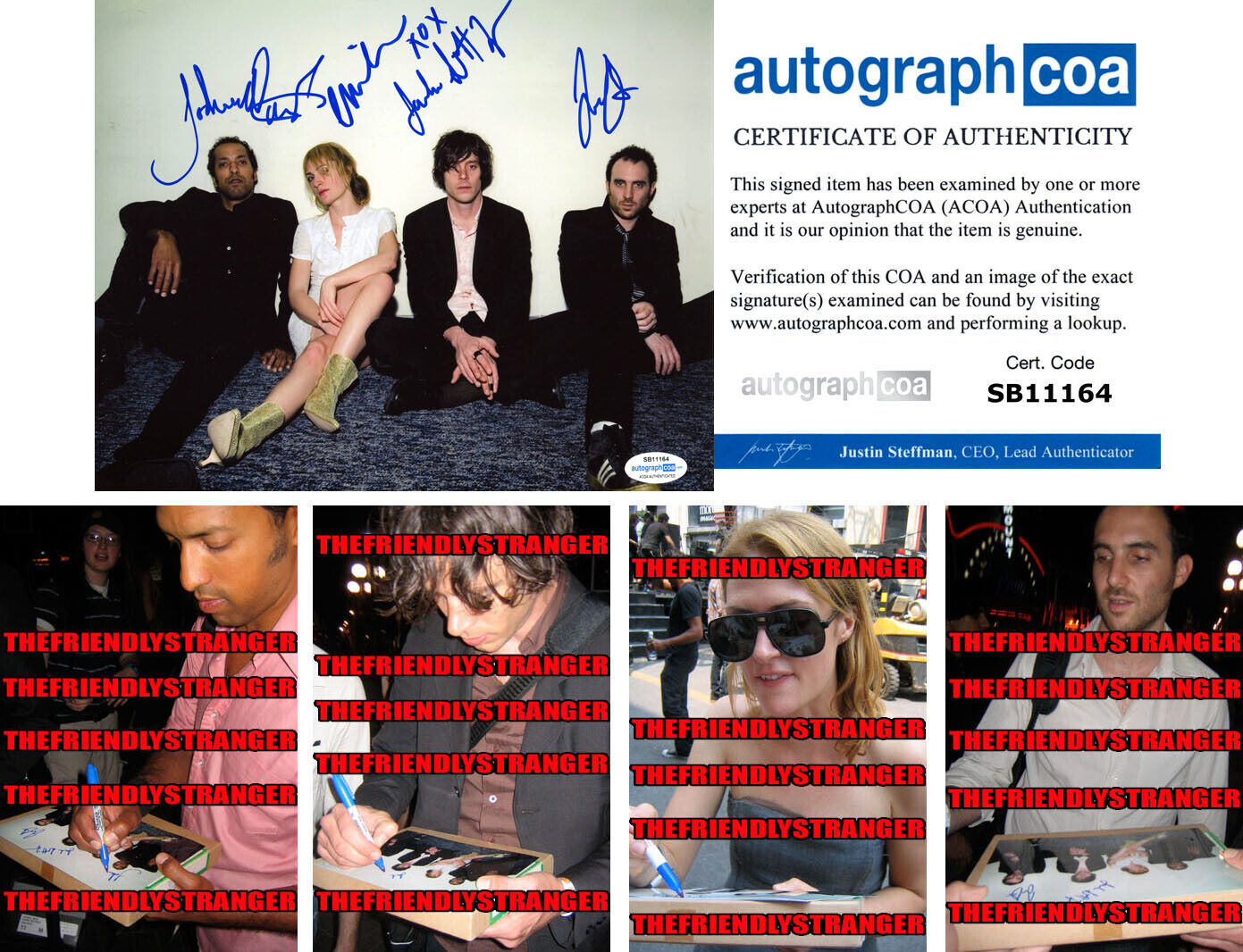 METRIC Band ALL 4 signed Autographed 8X10 Photo Poster painting d PROOF - Emily Haines ACOA COA