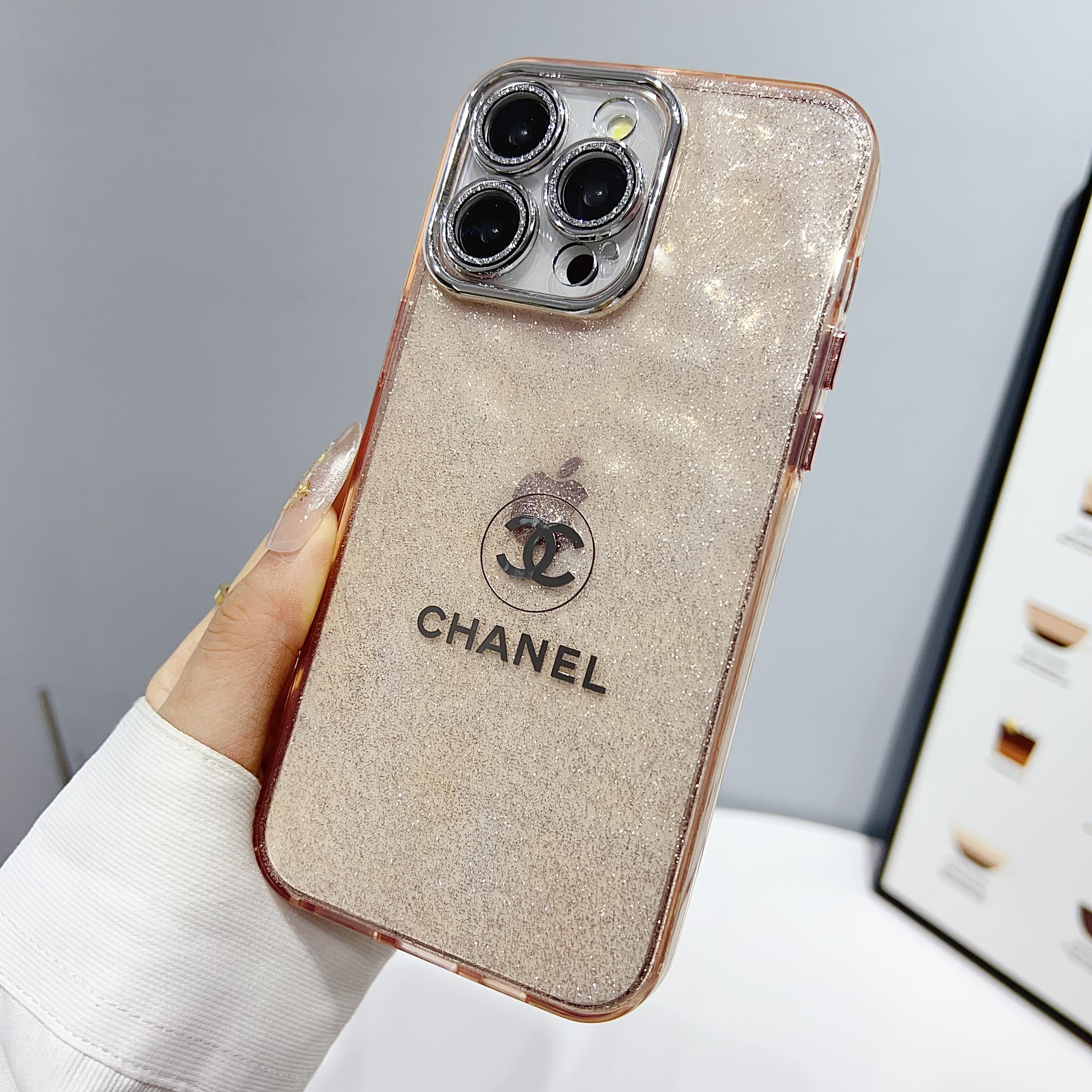 Chanel Exquisite Electroplated Glitter Transparent TPU Apple iPhone Case