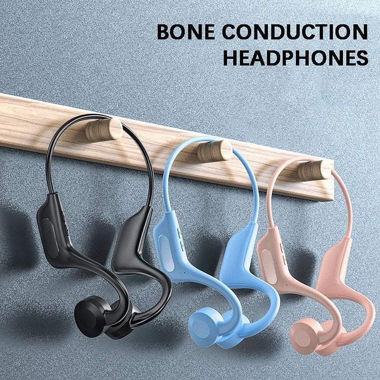Open-Ear Bluetooth Bone Conduction Sport Headphones - Sweat Resistant Wireless Earphones for Workouts and Running - Built-in Mic - with Sport Belt