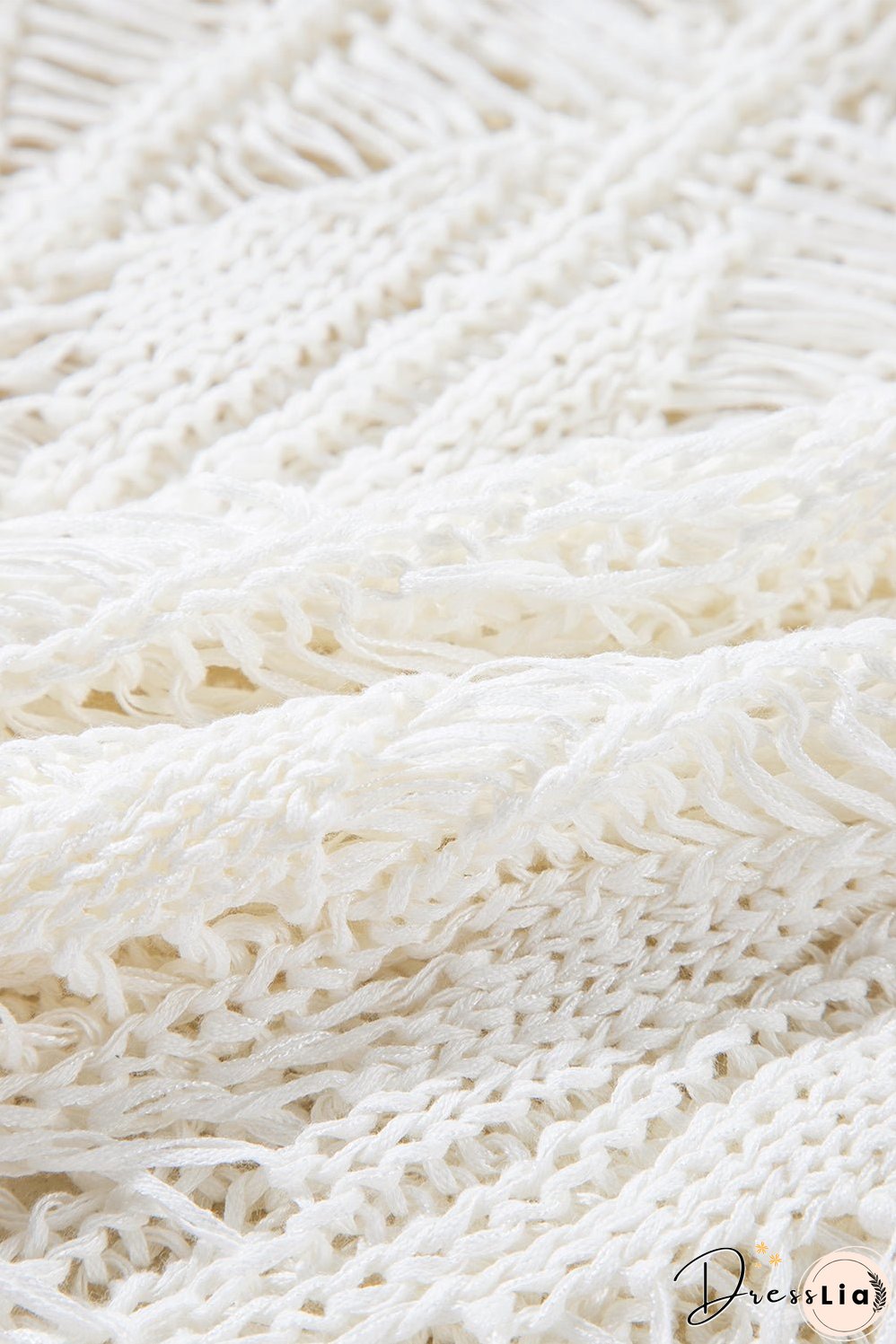 Cut Out Crochet Crew Neck Loose Fit Sweater