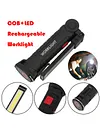 COB LED Flashlight Rechargeable Work Camping Torch Folding Night Light (L)