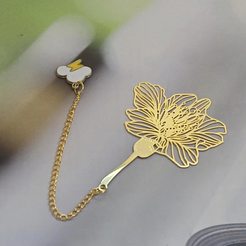 Fashion Brass Gift Hollow Tassel Bookmark