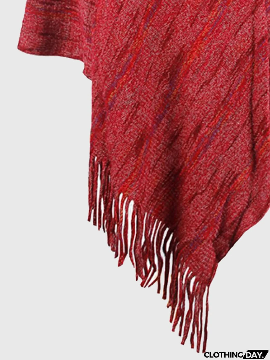 Fringe Hem Hooded Poncho