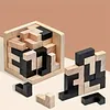 Jeu de casse-t&ecirc;te en forme de cube en bois 3D