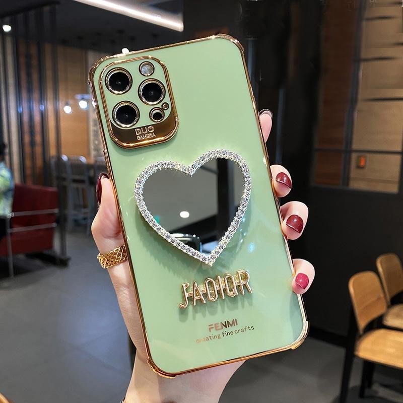 New Love Heart Bling Mirror Electroplating iPhone Case