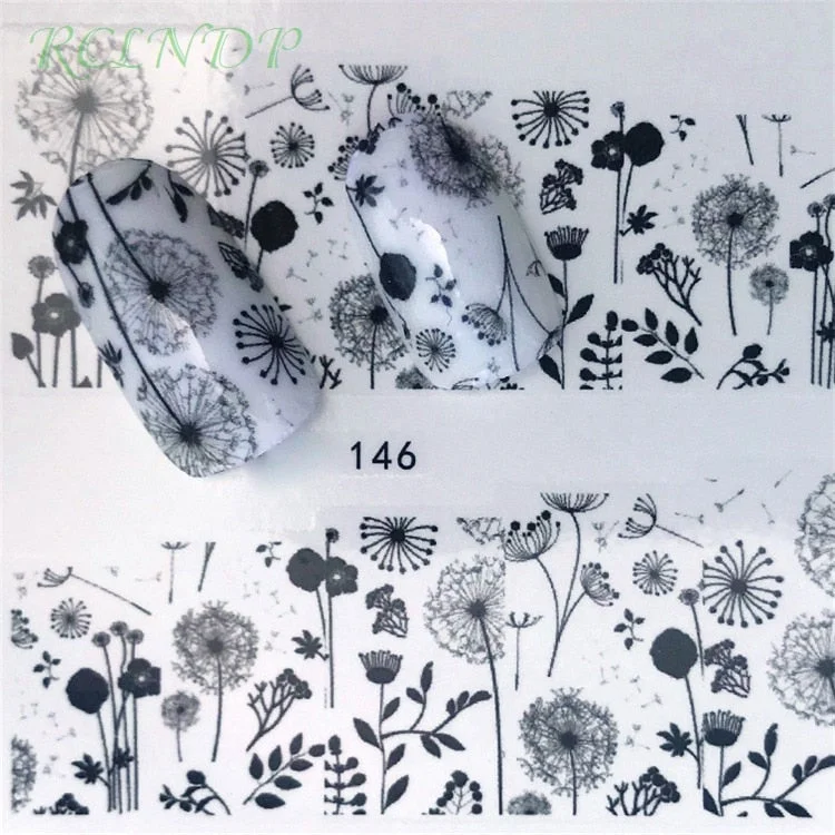 Water sticker for nail art decoration slider flamingo coconut palm tree adhesive design decal manicure lacquer accessoires foil