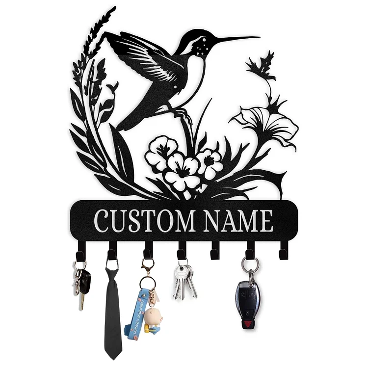 Dyoart Personalized Metal Key Holder for Wall - Custom Name Key Rack Wall Mount with Hooks, Car Design Key Hanger, Key Rack Wall Decor for Front Door, Entryway, Hallway, Bedroom, Office