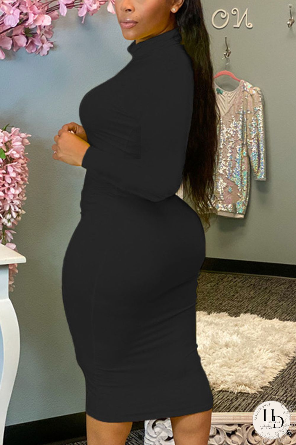 Red Sexy Solid Patchwork O Neck Pencil Skirt Dresses