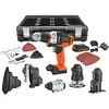 [&Uacute;ltimas 500 pe&ccedil;as] Kit combinado de furadeira sem fio com estojo, 6 ferramentas com estojo de armazenamento. (inclui 2 baterias de &iacute;on-l&iacute;tio e carregador)