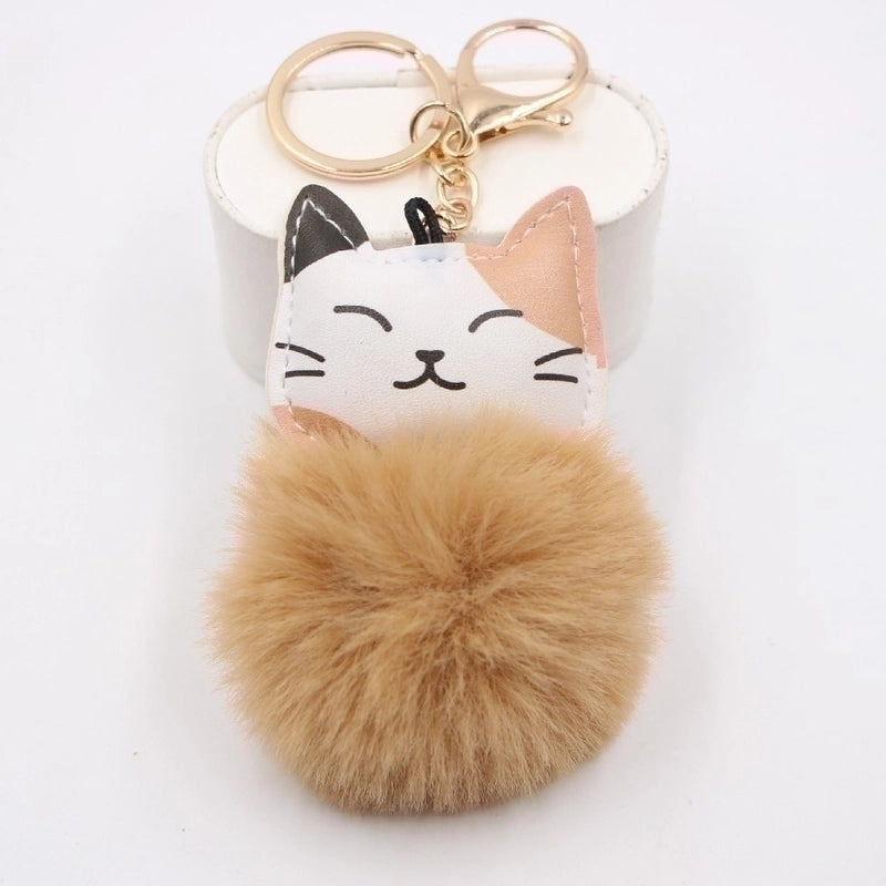 Cute Little Cat Key Chain Pendant School Bag Purse Plush Pendant Jewelry