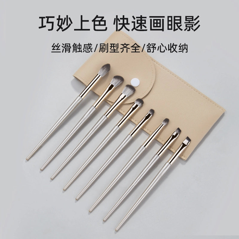 Minimalist Artificial Fiber Aluminum Tube Makeup Tool Sets 1 Set