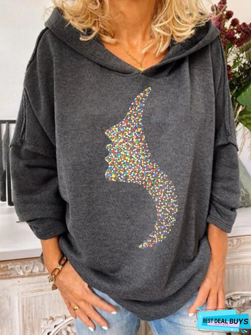 Shift Casual Long Sleeve Embellished Sweatshirt