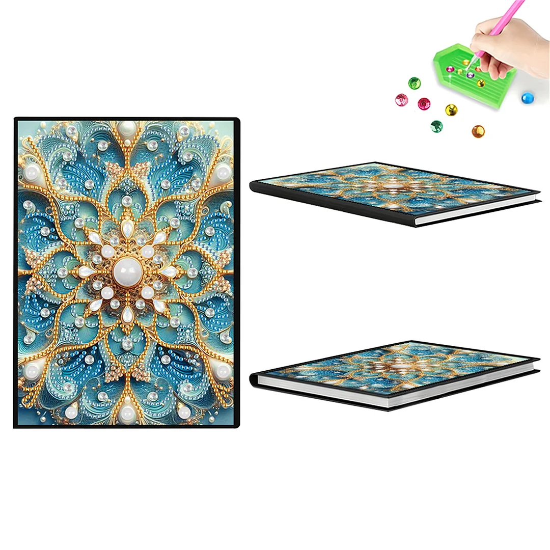 2pcs Mandala Partial DIY 50 Pages A5 Diamond Painting Notebook for Study Home