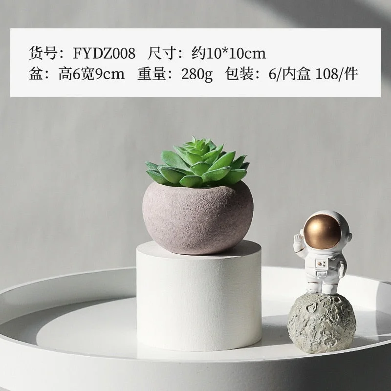 INS Artificial Planters Modern Home Decoration Simple Grey Flowerpot Decor Flowers Garden Decoration Outdoor Desk Accessories