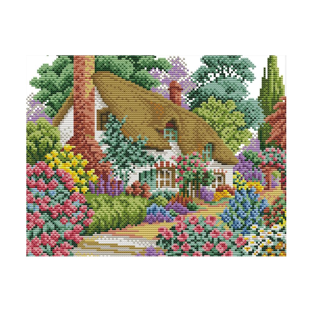 

Midsummer Lodge - 14CT Stamped Cross Stitch - 33*27cm, 501 Original