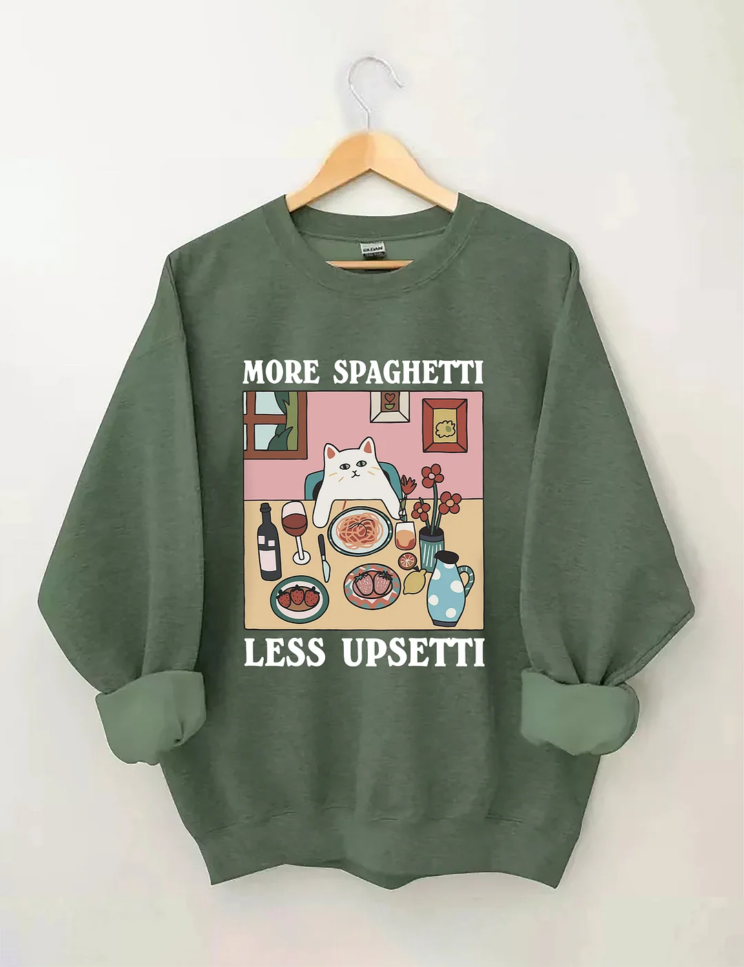 More Spaghetti Less Upsetti Cat Sweatshirt