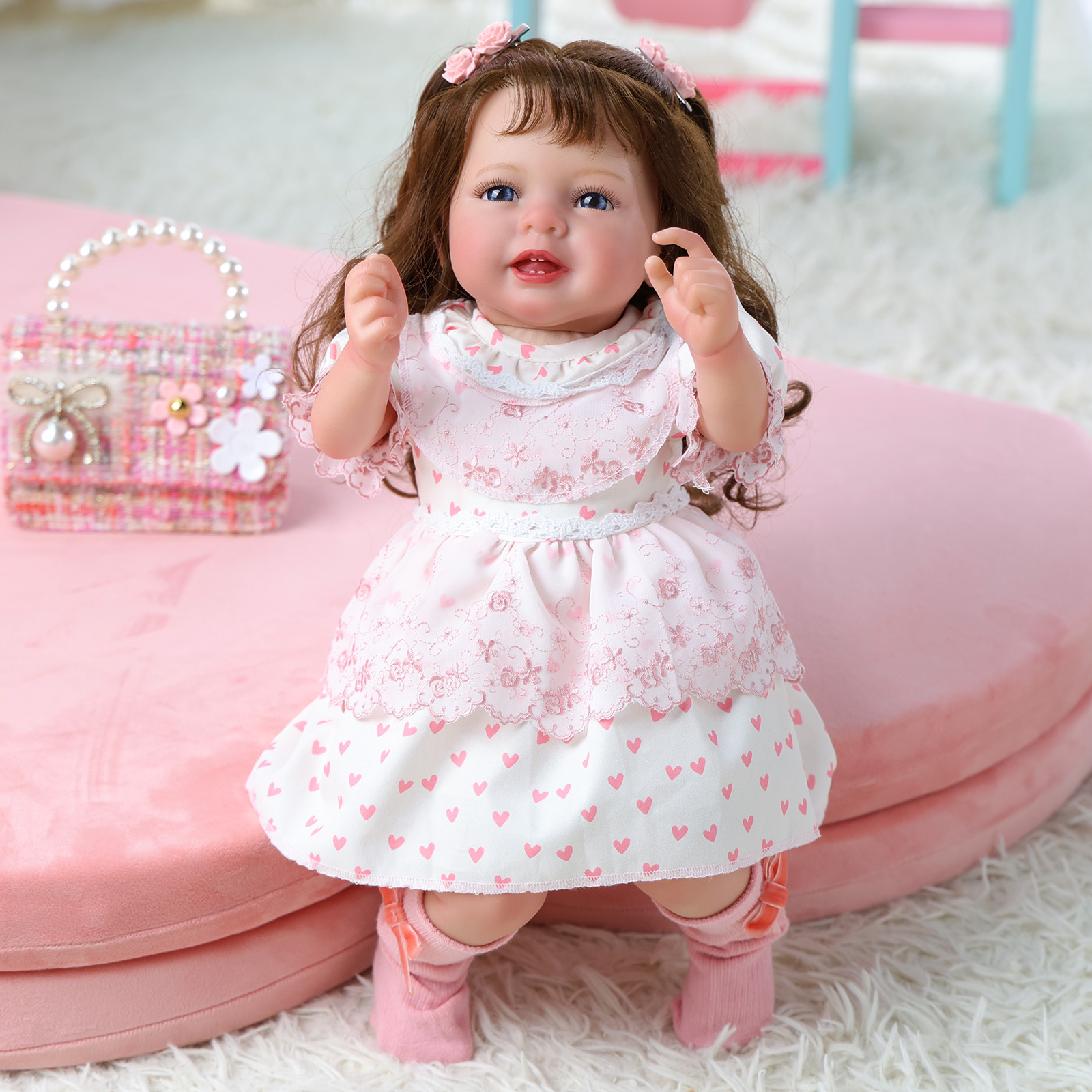 Babeside Smiling Reborn Baby Emilia 20'' Princess Toddler Girl Physical and Mental Accompaniment(Pre-Order, Ship Date: July 4）