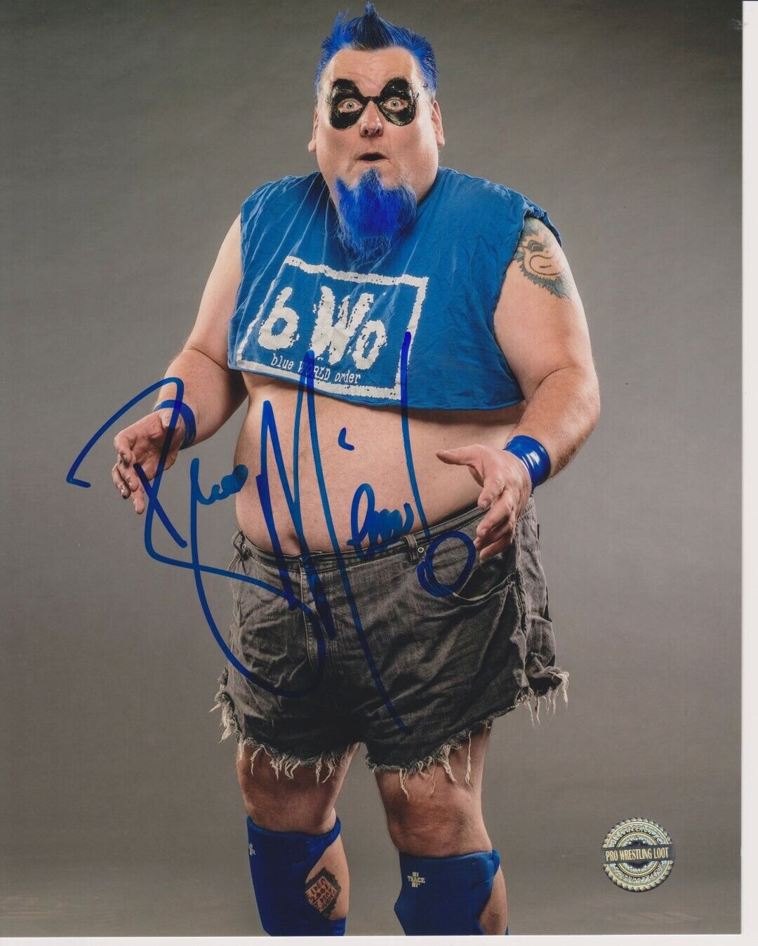 The Blue Meanie Signed Auto Autographed 8x10 Photo Poster painting ECW WWF WWE bWo w/ COA