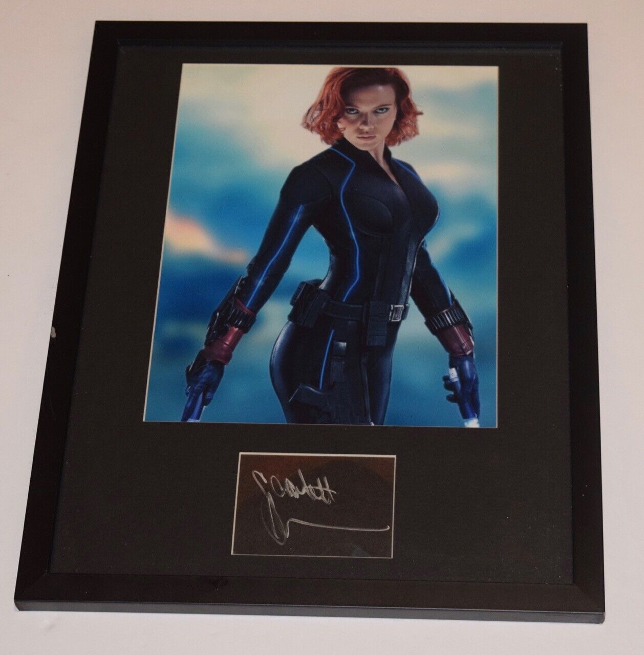 Scarlett Johansson Signed 11x14 Framed Photo Poster painting Display Black Widow Beckett BAS COA