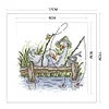 Fishing - 14CT Stamped Cross Stitch 17*17cm/6.69*6.69in(Brand)