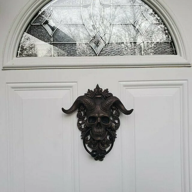 Horned God Skull Hanging Door Knocker