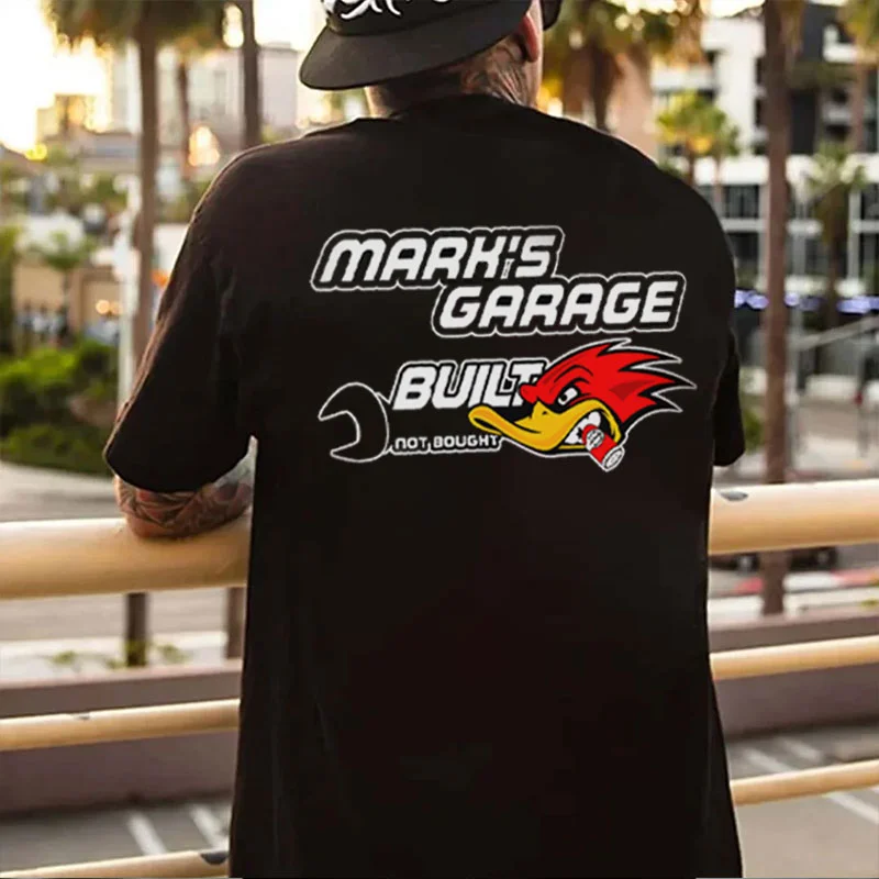 MARK'S GARAGE HOT ROD Bird Black Print T-shirt