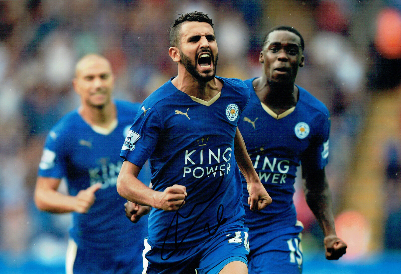 Riyad MAHREZ Leicester City ALGERIAN Signed Autograph 12x8 Photo Poster painting AFTAL COA