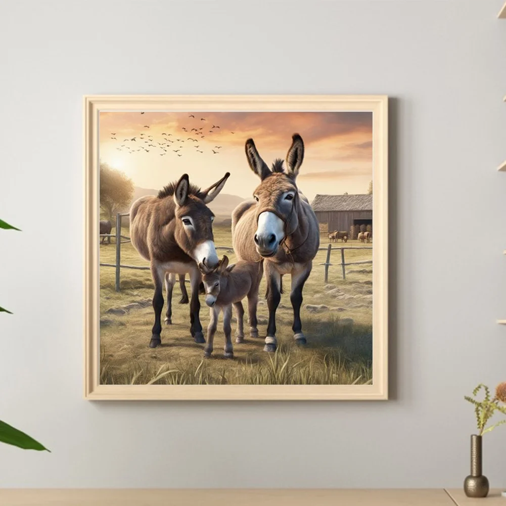 Diamond Painting - Full Round Drill - Farm Donkey(Canvas|30*30cm)