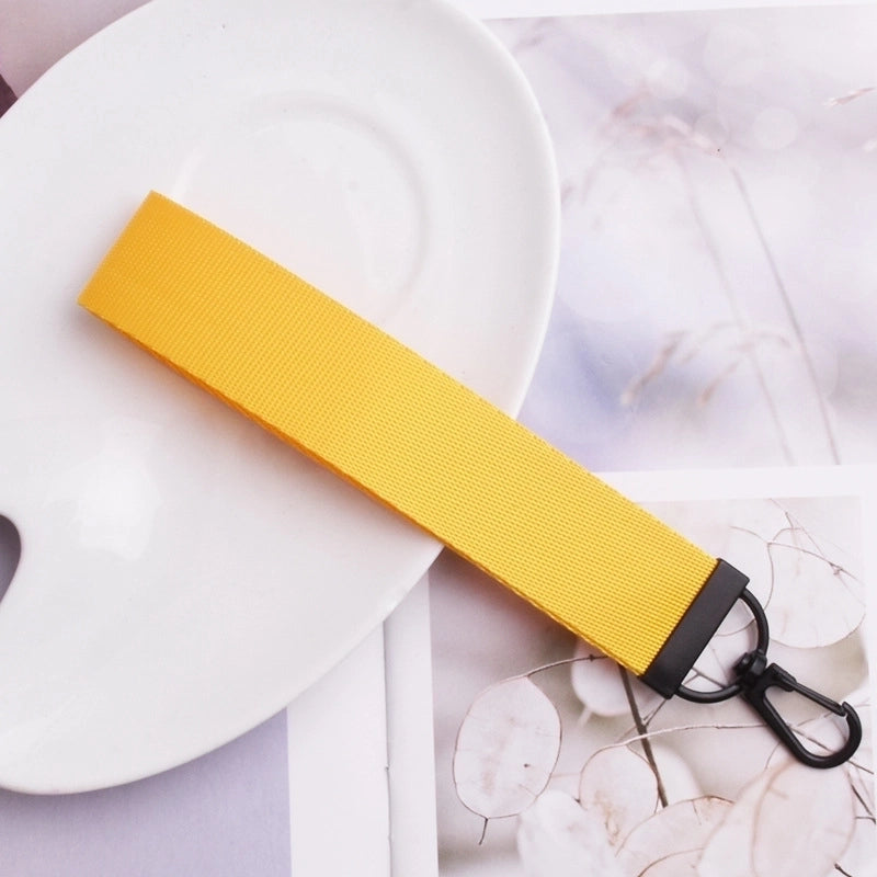 Minimalist Solid Color Nylon Unisex Bag Pendant Keychain