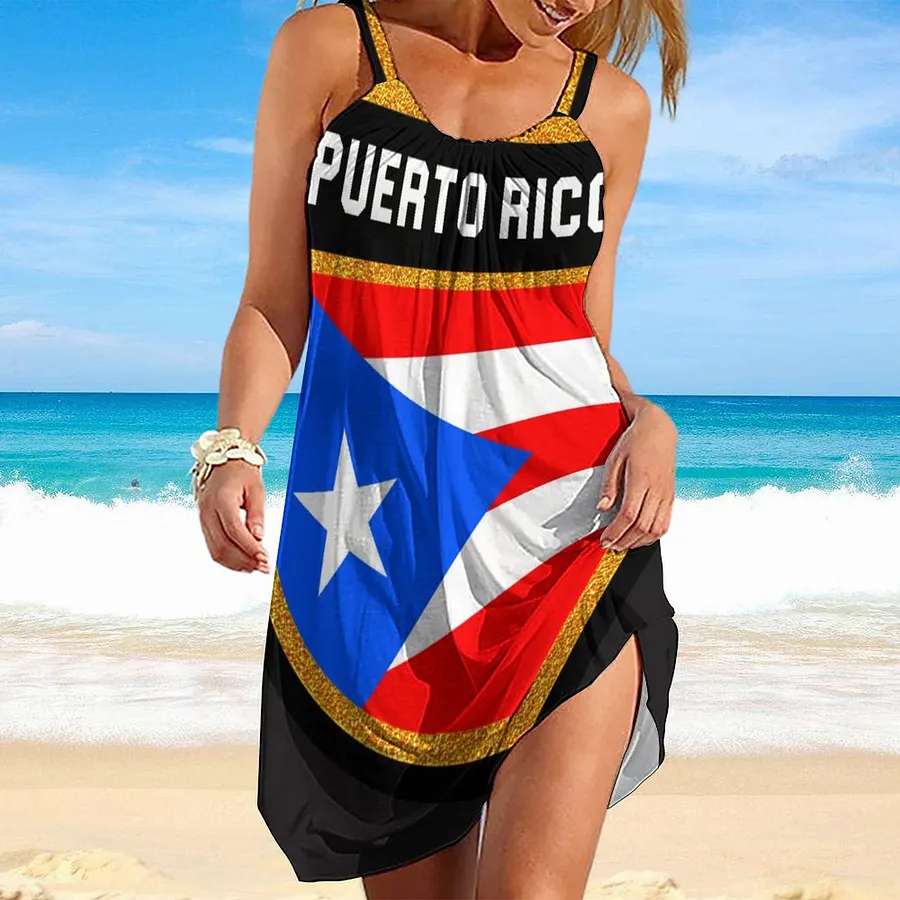puerto rican dresses TAIZIYEAH Rico Flag Slip Dress for Womens Summer Top 2XL : Clothing, Shoes & Jewelry celebrating Puerto Rican and Nicaraguan heritage with vibrant floral patterns Costumes puerto rico hi-res stock